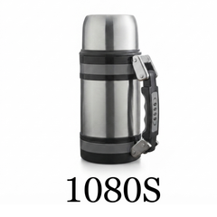 1000ml Silver Insulated Travel Pot Wide Mouth Water Bottle