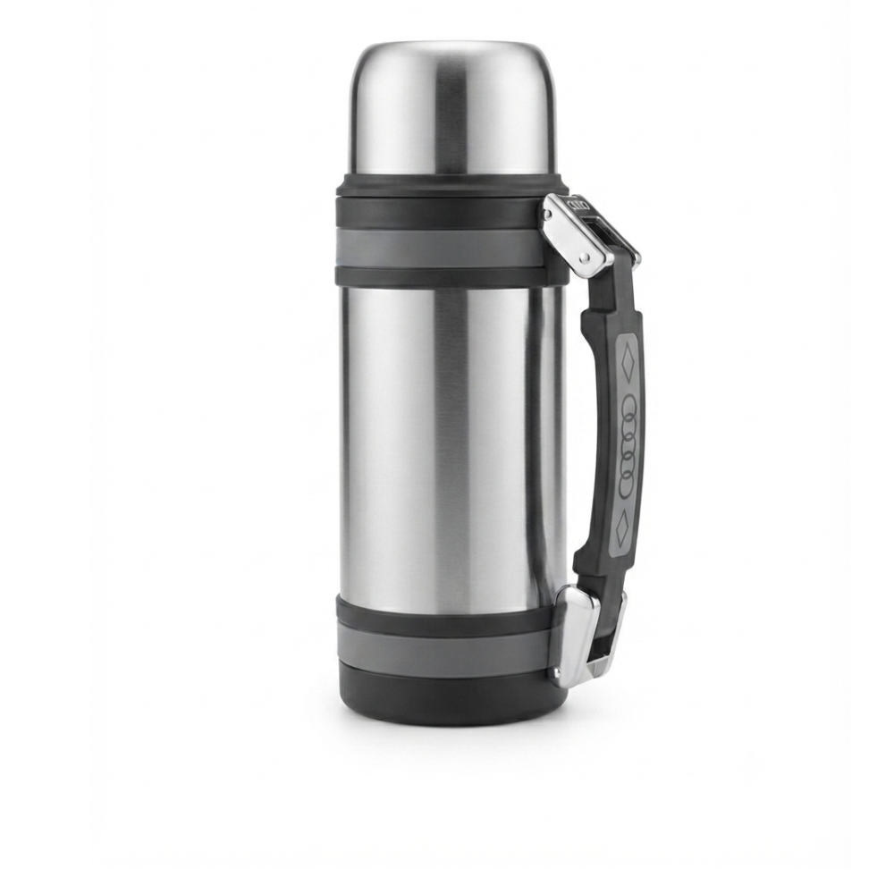 1500ml Silver Insulated Travel Pot Wide Mouth Water Bottle