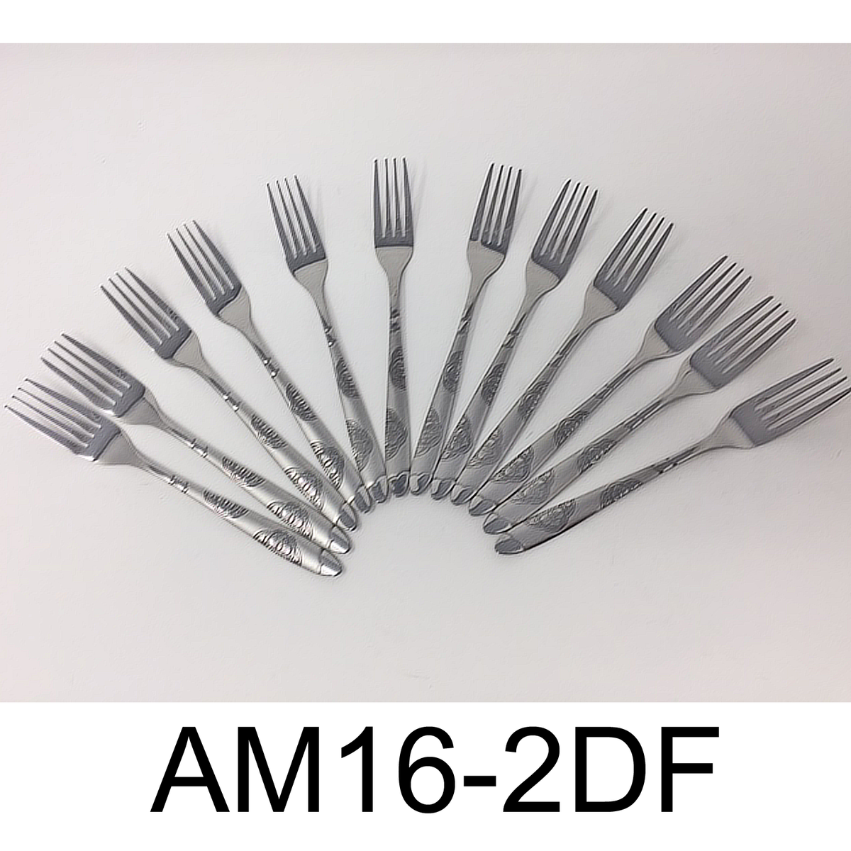 12 PC Wavy Cloud Design Stainless Steel Silver Dinner Fork