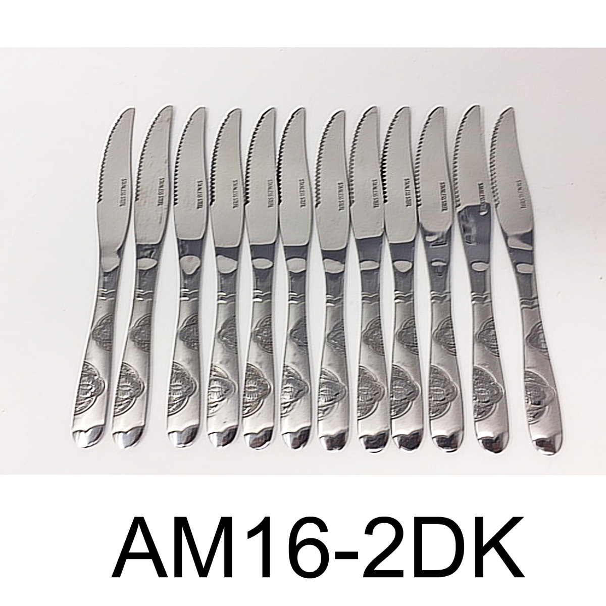 12 PC Wavy Cloud Design Stainless Steel Silver Dinner Knife