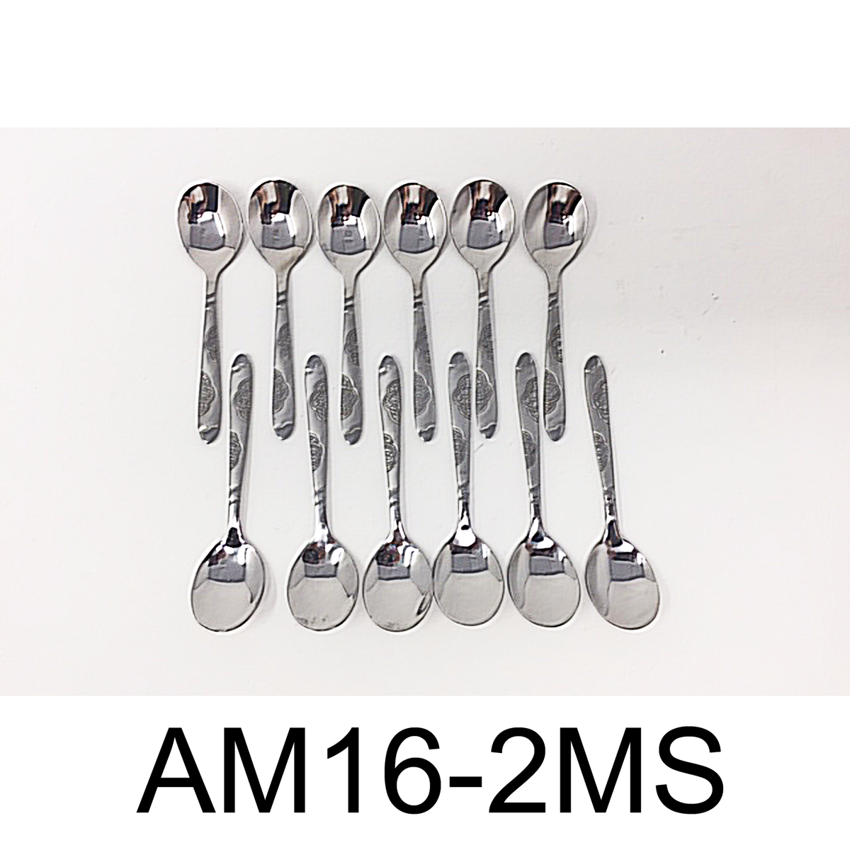 12 PC Wavy Cloud Design Stainless Steel Mocha Spoon