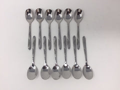 12 PC Wavy Cloud Design Stainless Steel Mocha Spoon