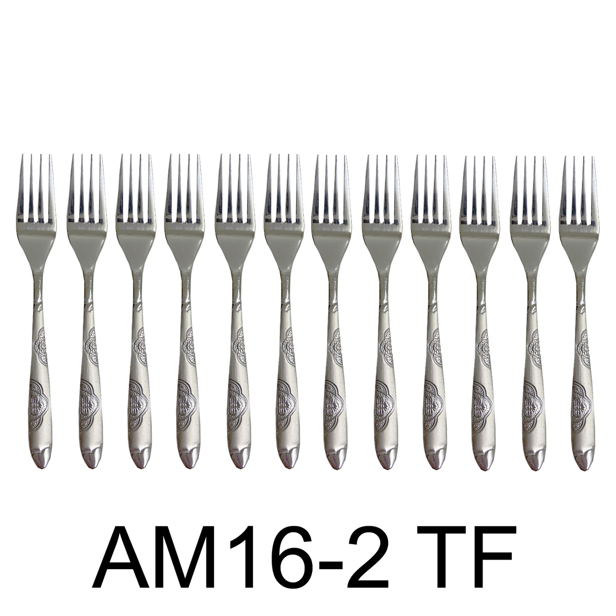 12 PC Wavy Cloud Design Stainless Steel Silver Tea Fork