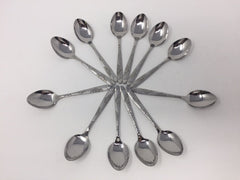 12 PC Wavy Cloud Design Stainless Steel Silver Tea Spoon