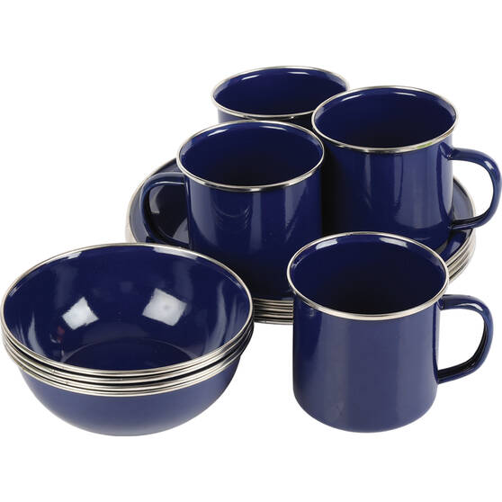 15cm Blue Enamel Soup Bowl