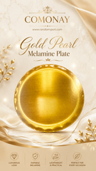 16 INCH ROUND GOLD COLOR MELAMINE PLATER