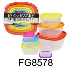 14 PC Plastic Square Food Storage Set