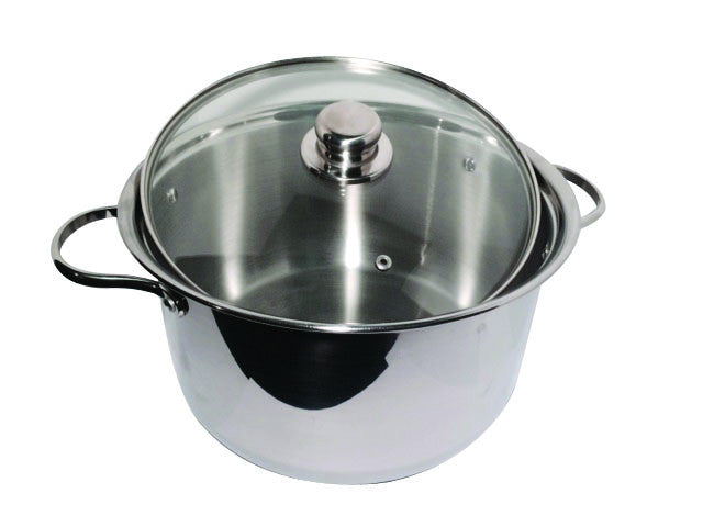 12 QT Stainless Steel 18/10 Induction Pot With Glass Lid