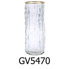 10" Gold Rim Glass Vase