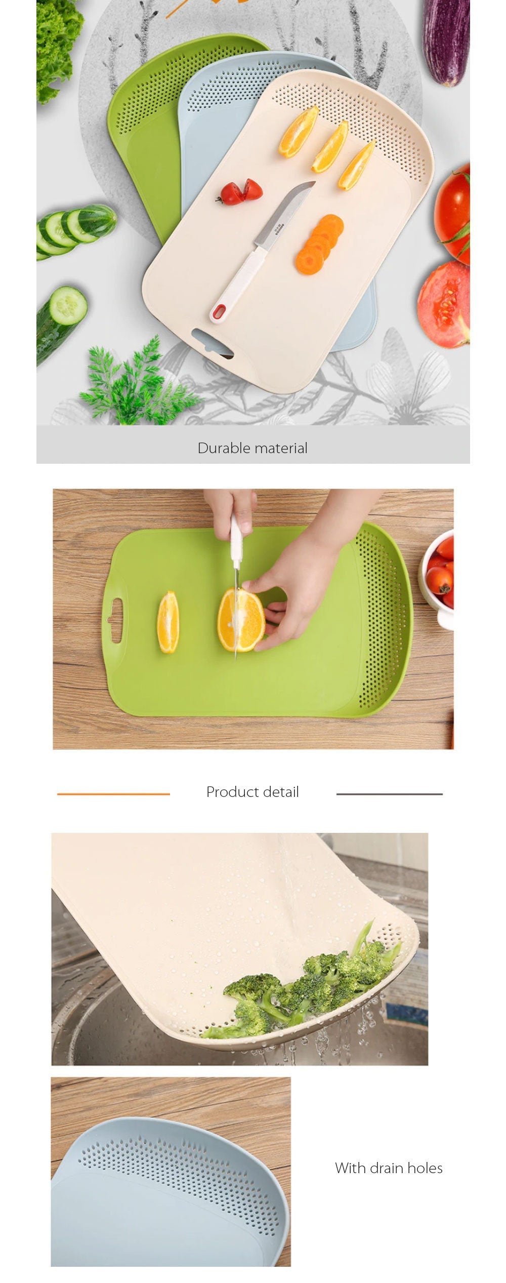 2 in 1 Cutting Board - Blue
