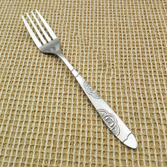12 PC Wavy Cloud Design Stainless Steel Silver Dinner Fork