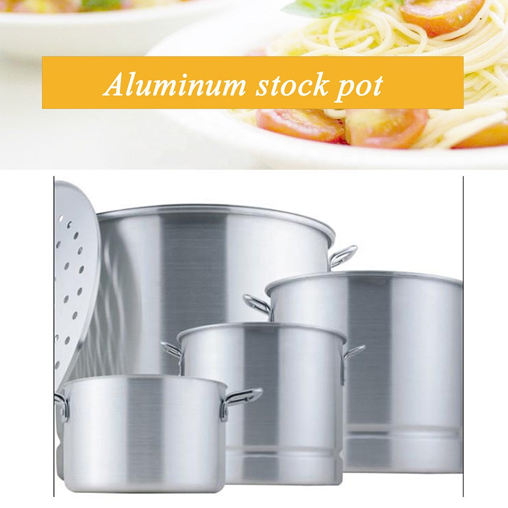 12 PC Tamales Aluminum Stock Pot Set With Steamer Rack