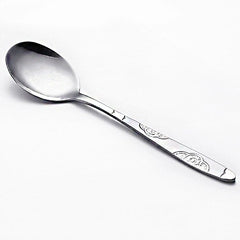 12 PC Wavy Cloud Design Stainless Steel Silver Dinner Spoon