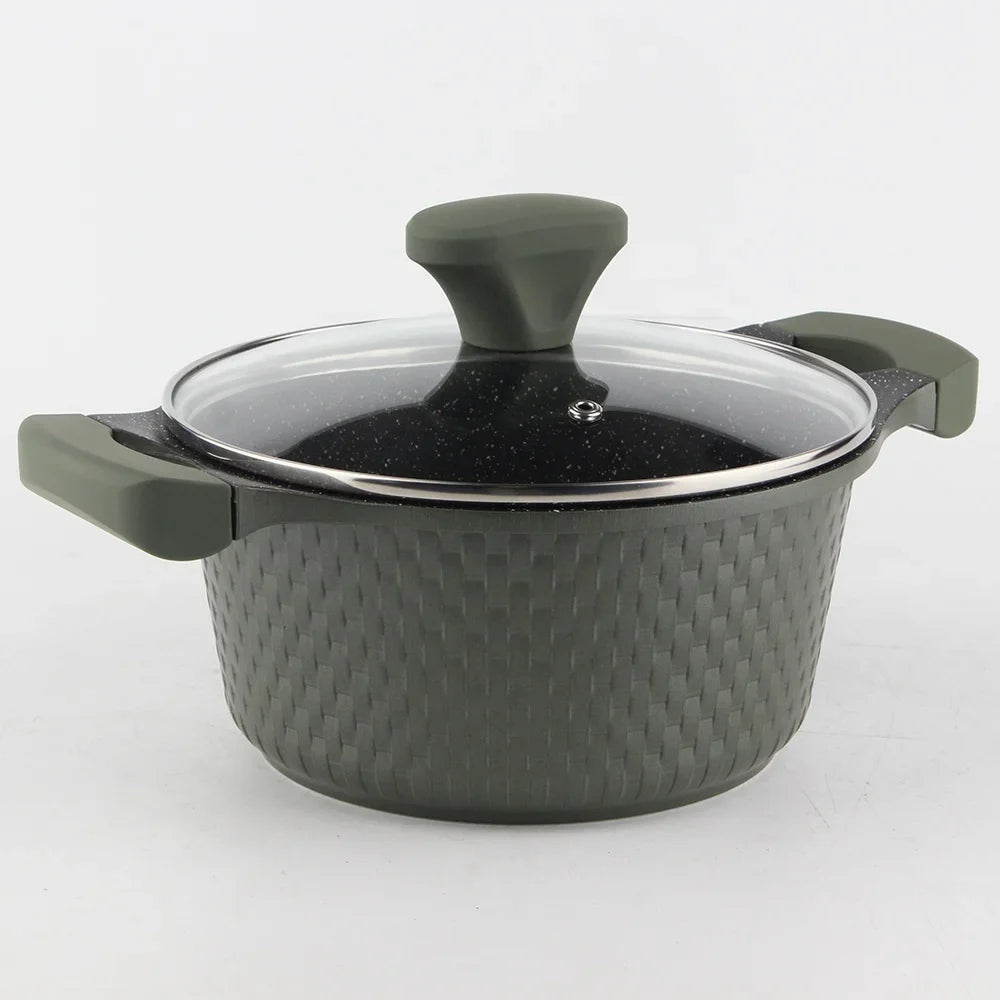 12-Piece Granite Cookware Set-Green