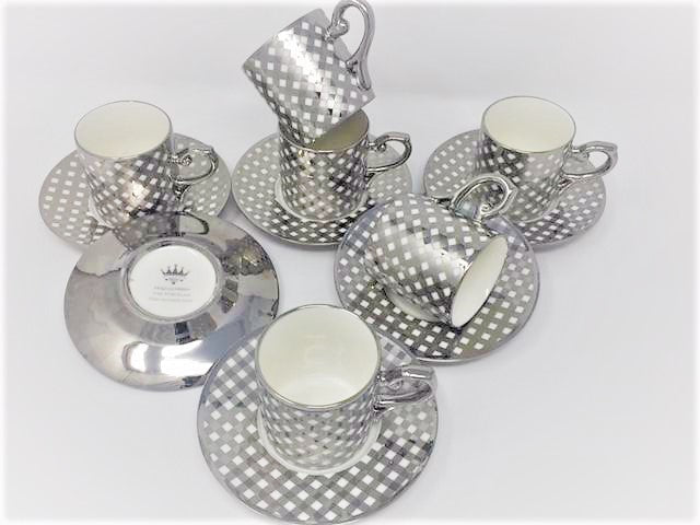 12 PC Classic Coffee/ Tea/ Espresso Cups & Saucers