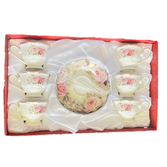 12 PC Porcelain Rose Coffee Set