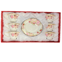 12 PC Porcelain Floral Tea Set