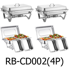 11L Stainless Steel Chafing Dish Food Warmer for Buffet (Pack of 4)