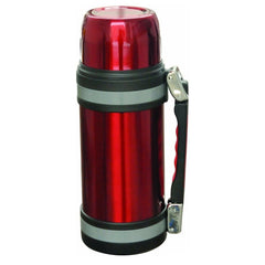 1500ml Red Insulated Travel Pot Wide Mouth Water Bottle