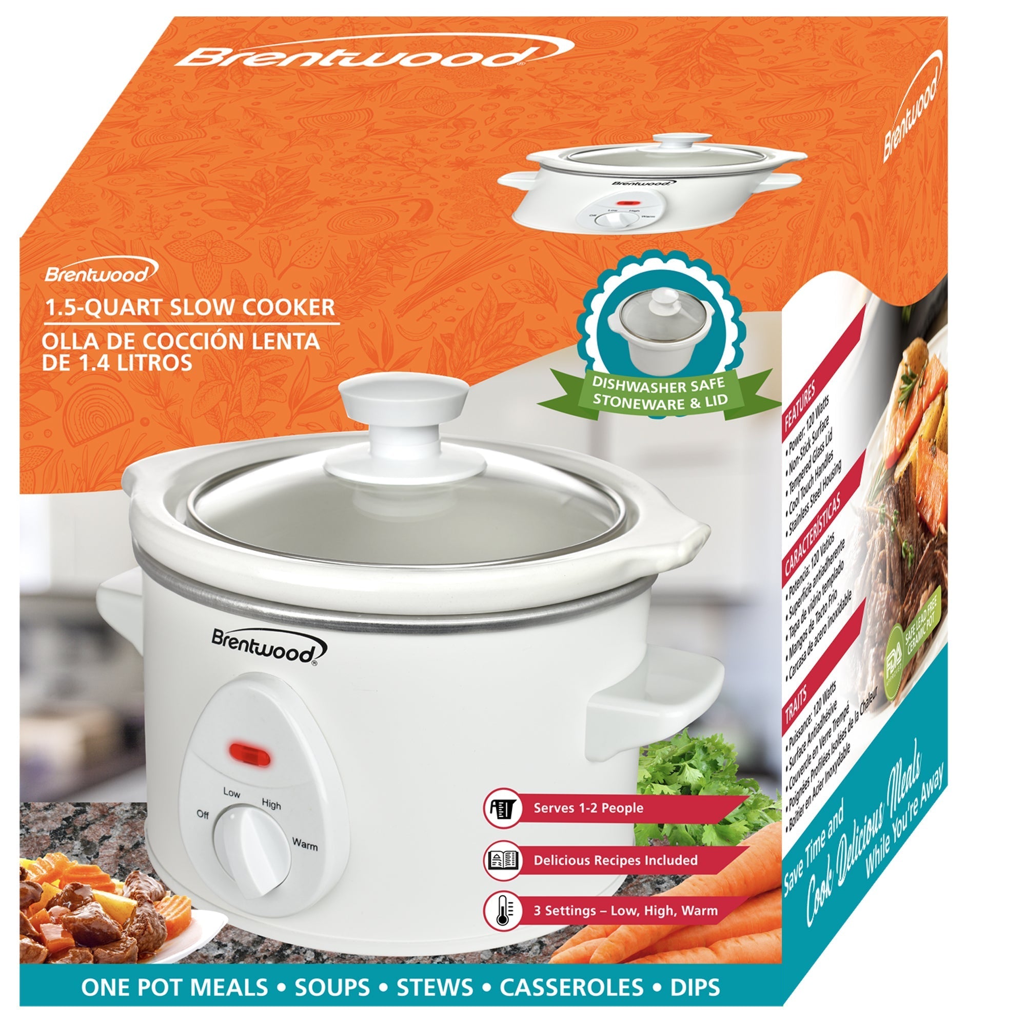 1.5 QT Brentwood Slow Cooker