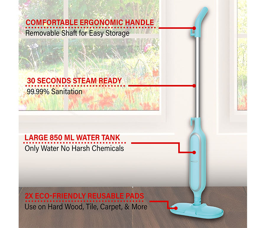 1100W Steam Mop Hard Floor Steamer Tile and Wood Cleaner