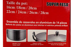 14 PC Aluminum Pot Set