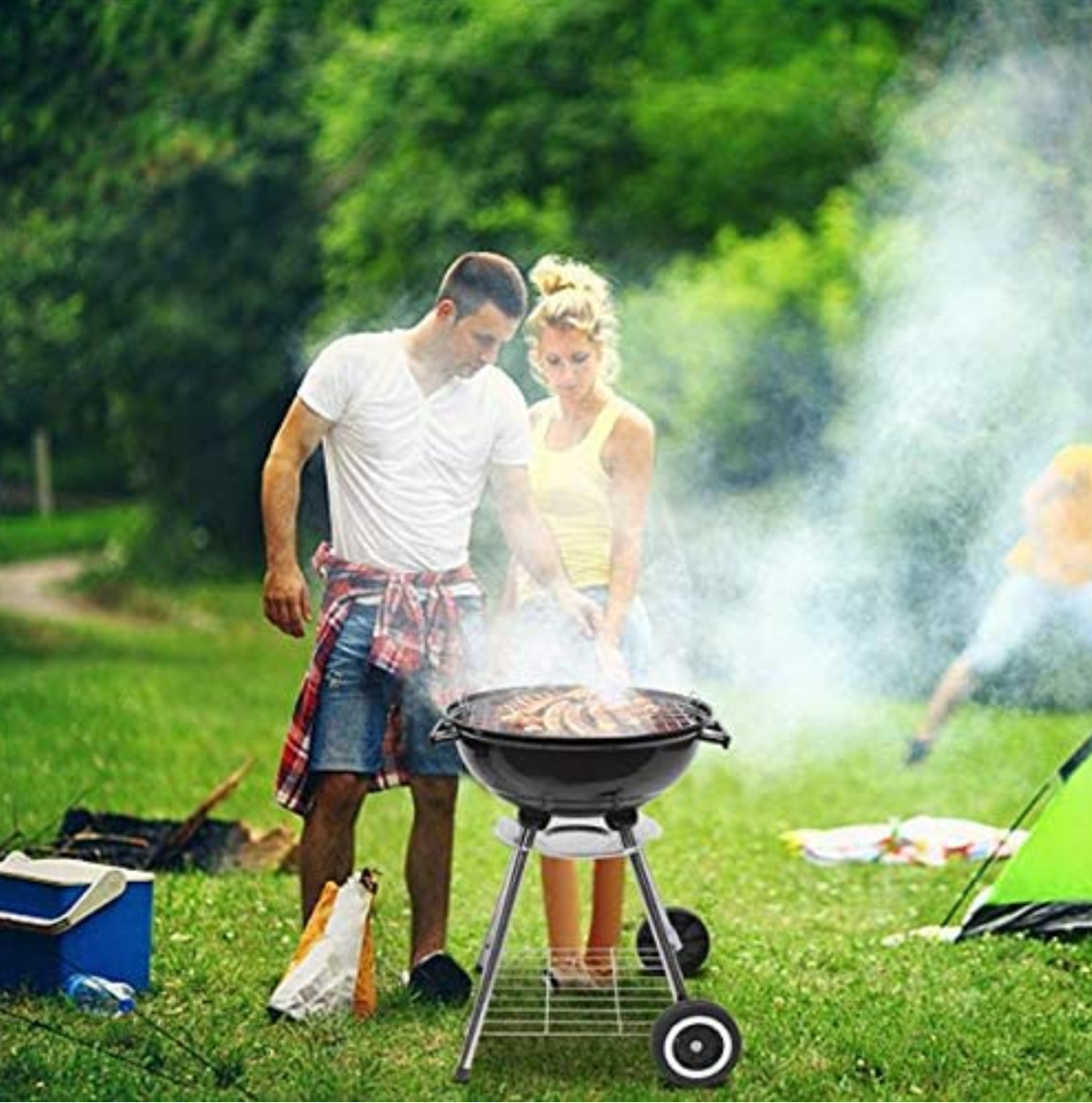 17" Round Portable BBQ Roaster Grill - Asador- Charcoal Grill