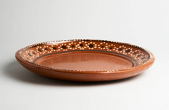 18cm Brown Round Clay Plate
