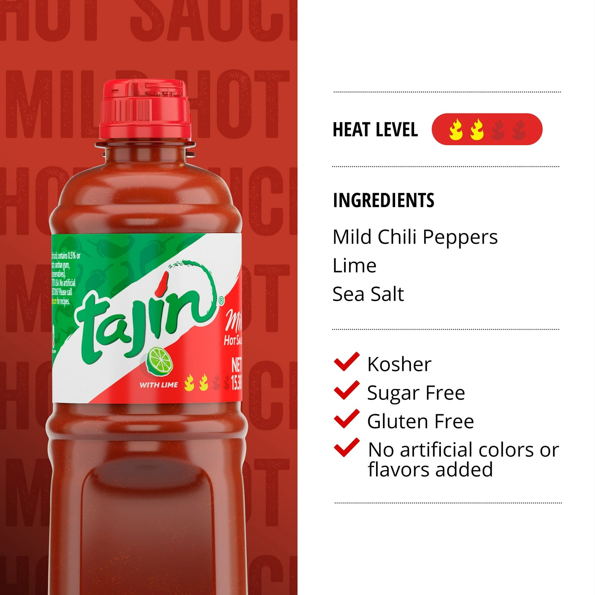 15.38 oz Tajin Mild Mexican Chili Lime Hot Sauce