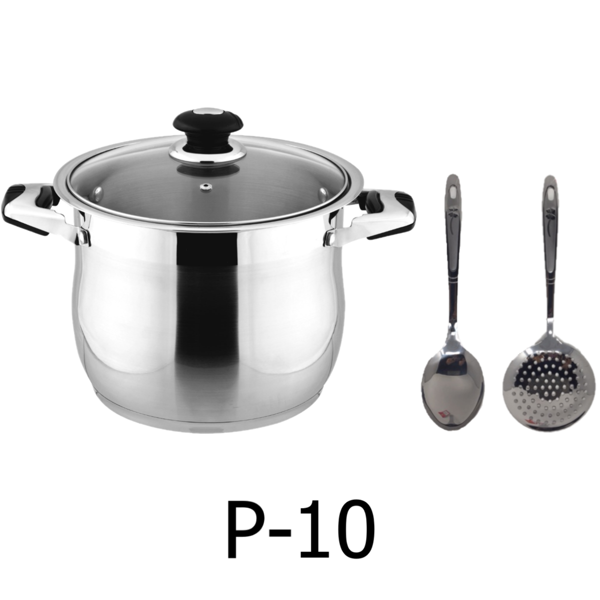 10 QT Stainless Steel 18/10 Induction Stock Pot (Free Gift 2 Spoons)