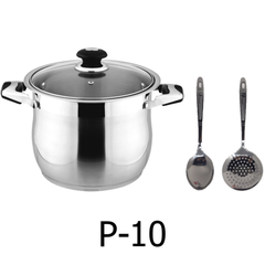 10 QT Stainless Steel 18/10 Induction Stock Pot (Free Gift 2 Spoons)
