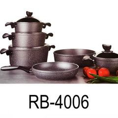 10 PC Non-Stick Aluminum Granite Cookware Set
