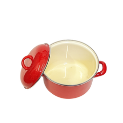 10 PC Red Stock Pot Enamel