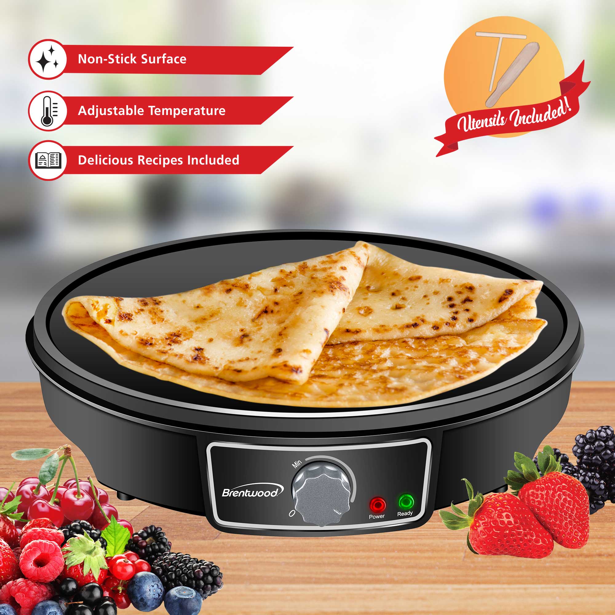 12" Brentwood Electric Crepe Maker & Griddle