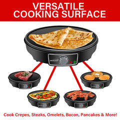 12" Brentwood Electric Crepe Maker & Griddle