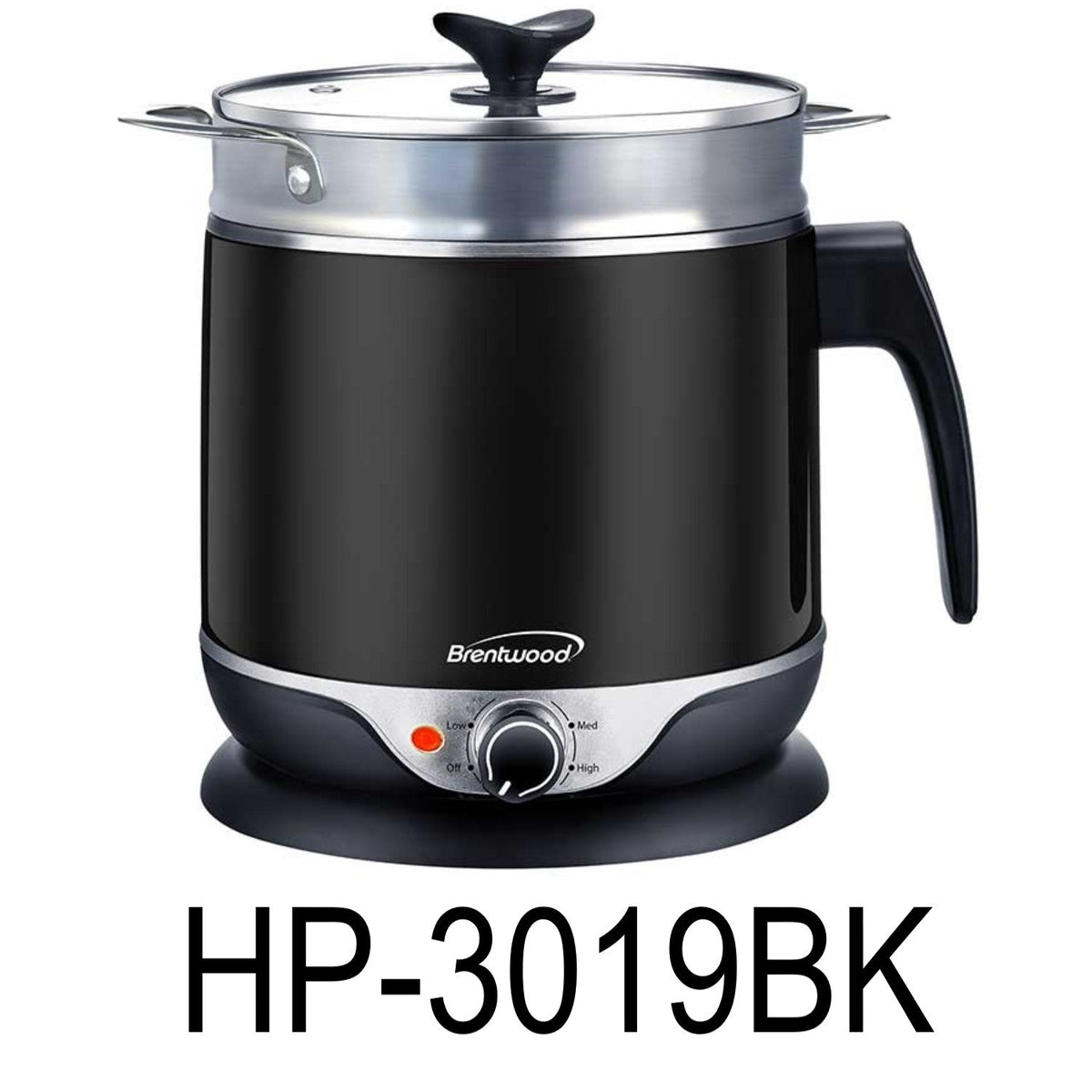 1.9 QT Brentwood Cordless Electric Hot Pot Cooker & Food Steamer