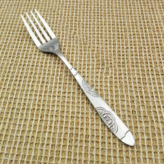 12 PC Wavy Cloud Design Stainless Steel Silver Tea Fork