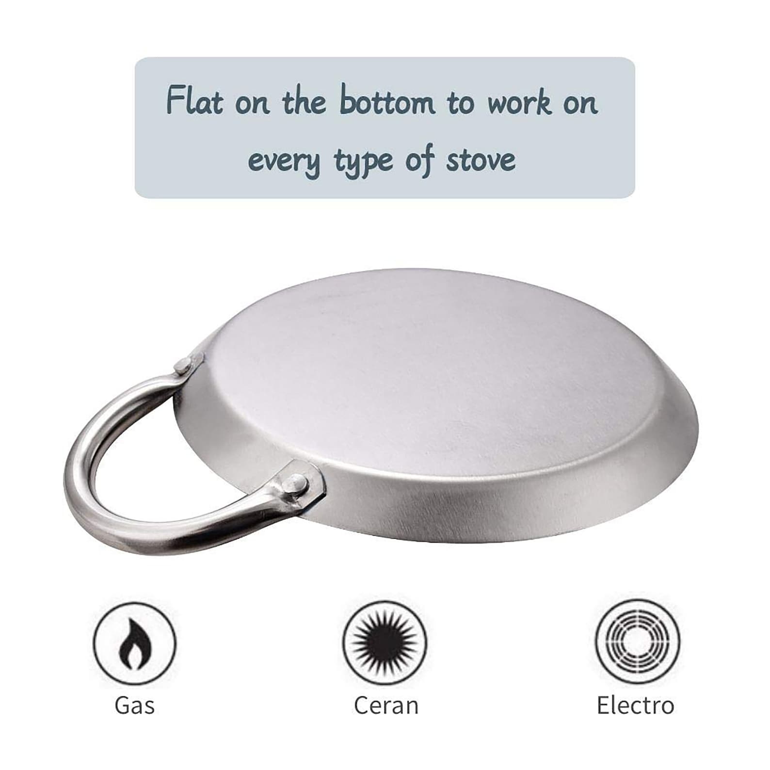 11.5" Round Stainless Steel Fry Pan Comal