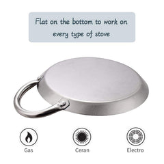 11.5" Round Stainless Steel Fry Pan Comal