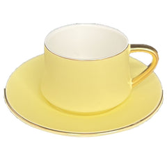 12 PC Matte Yellow & Gold Coffee Set