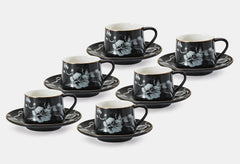 12 PC White Flower Coffee Set