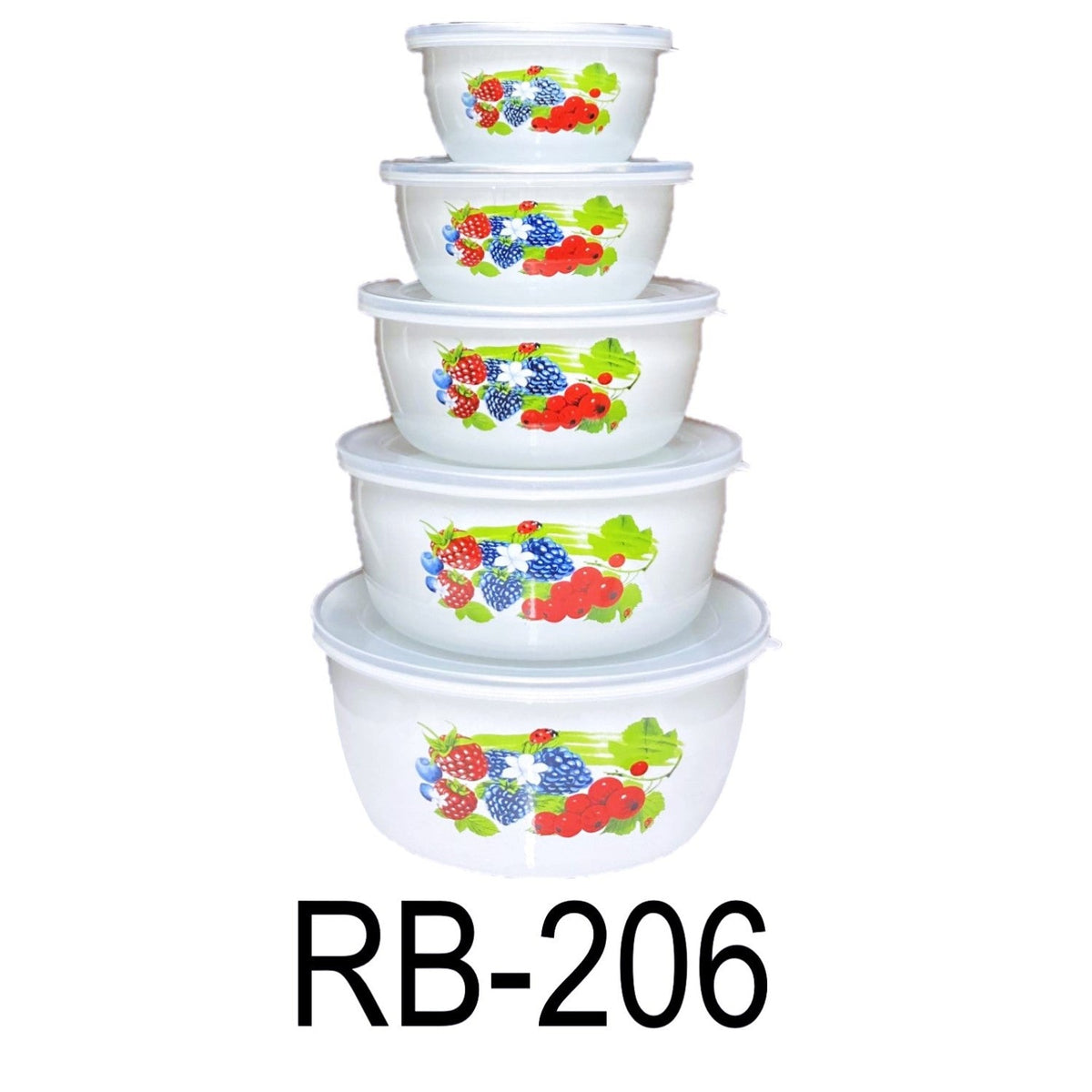 10 PC Fruits Straight Body Enamel Bowl Set
