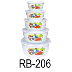 10 PC Fruits Straight Body Enamel Bowl Set