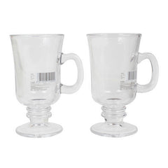 2 PC Blingmax Coffee Glass Cup with Handle