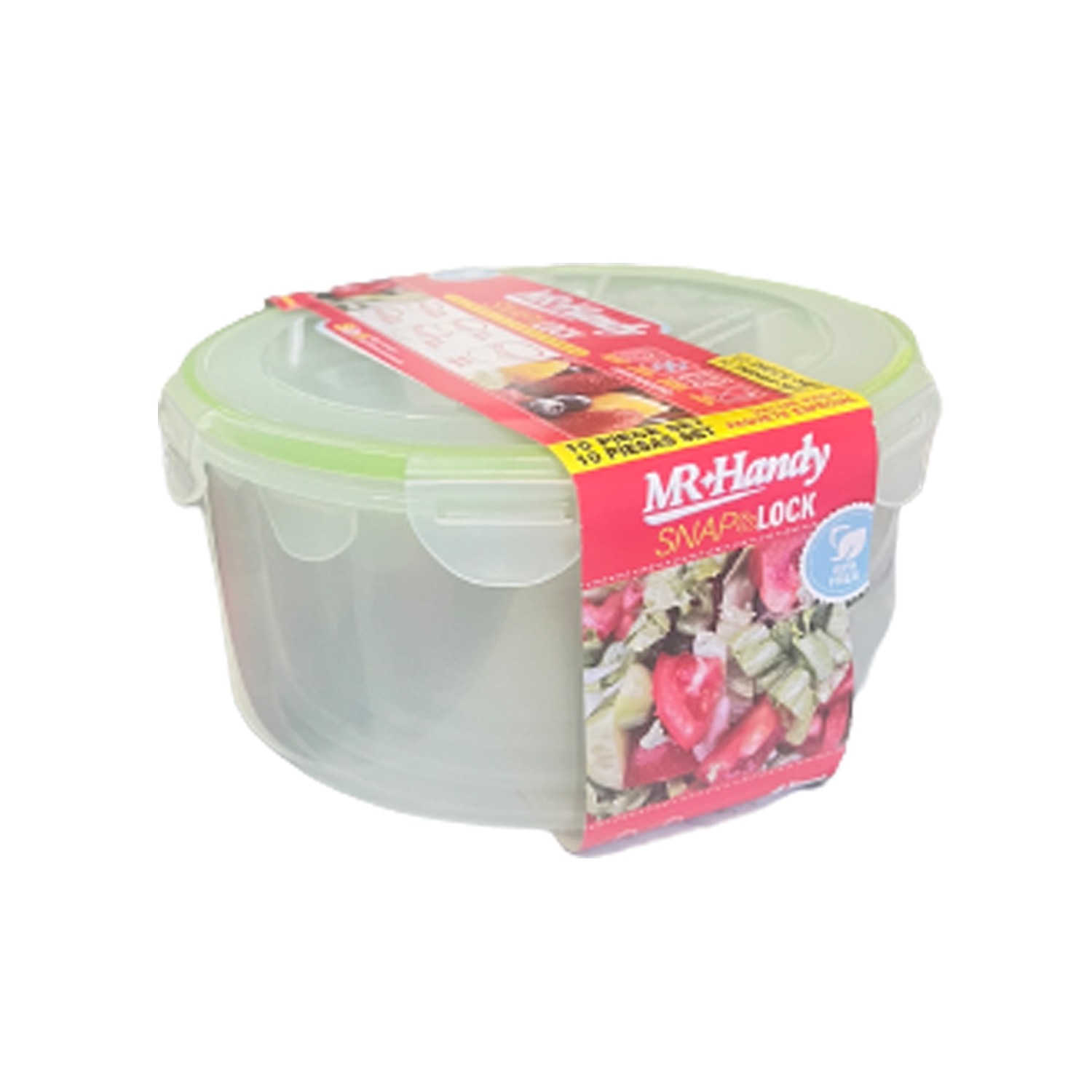 10 PC Plastic Round Food Storage Set-Green
