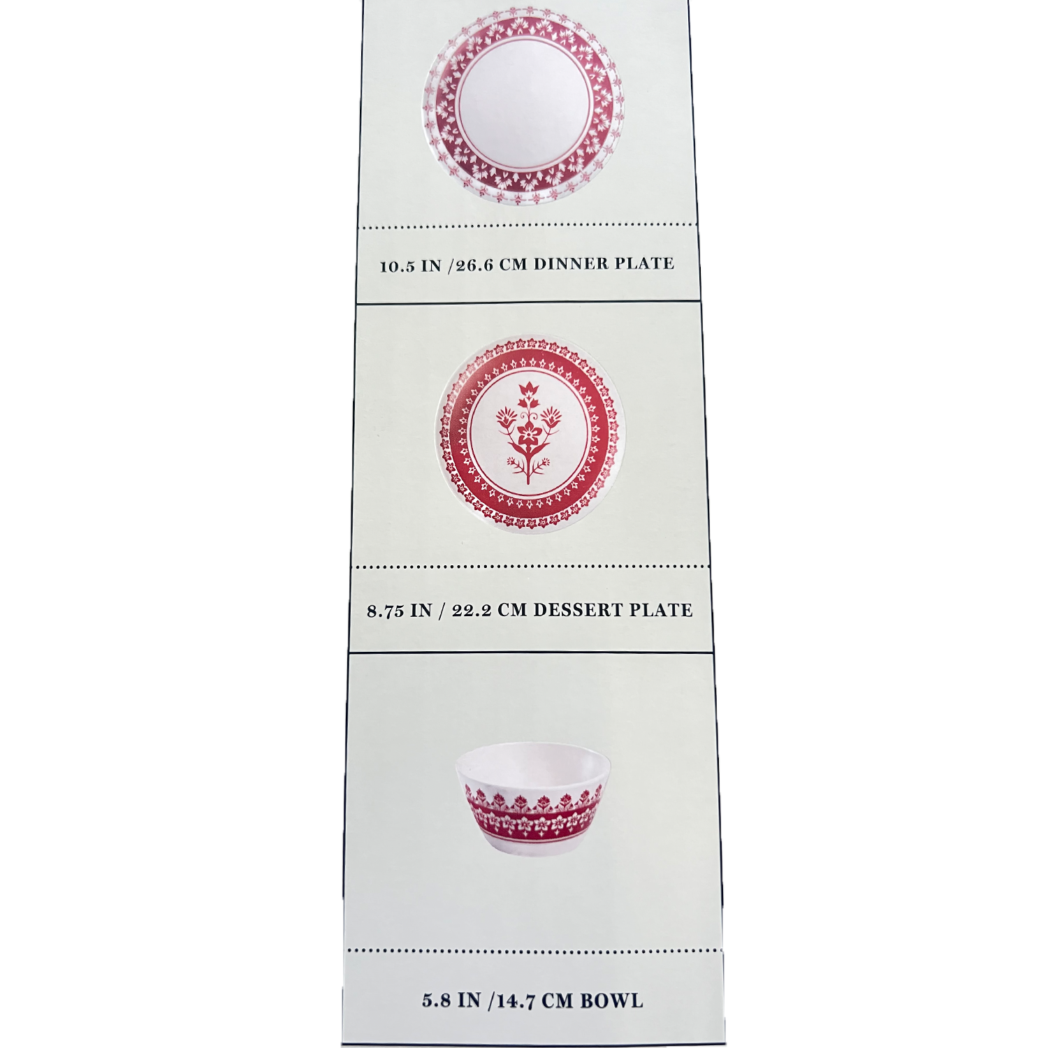 12 PC Martha Stewart Bamboo Fiber Dinnerware Set- Red