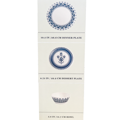 12 PC Martha Stewart Bamboo Fiber Dinnerware Set- Blue
