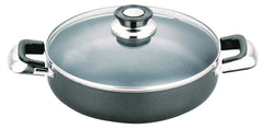 16" Low Pot Non Stick Heavy Gauge With Glass Lid
