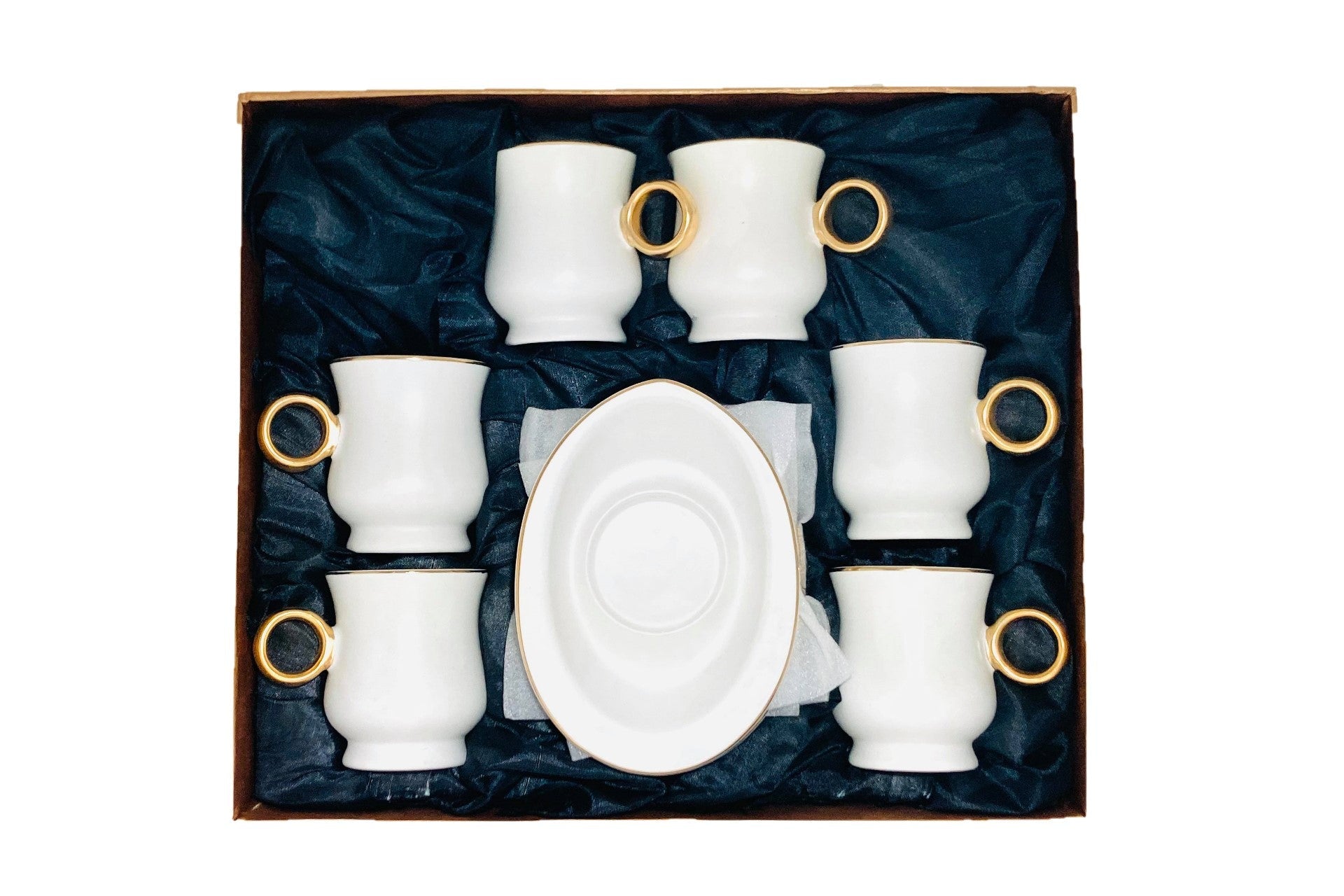 12 PC White & Gold Coffee/Tea Cup
