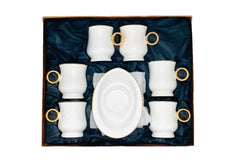 12 PC White & Gold Coffee/Tea Cup